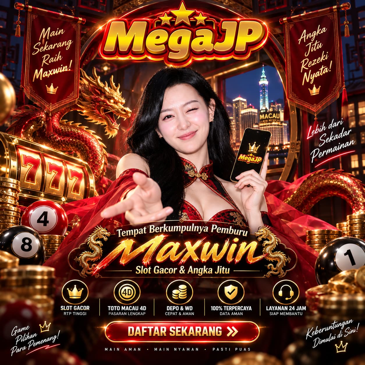 MegaJP: Tempat Berkumpulnya Pemburu Maxwin Slot Gacor & Angka Jitu Toto Macau 4D